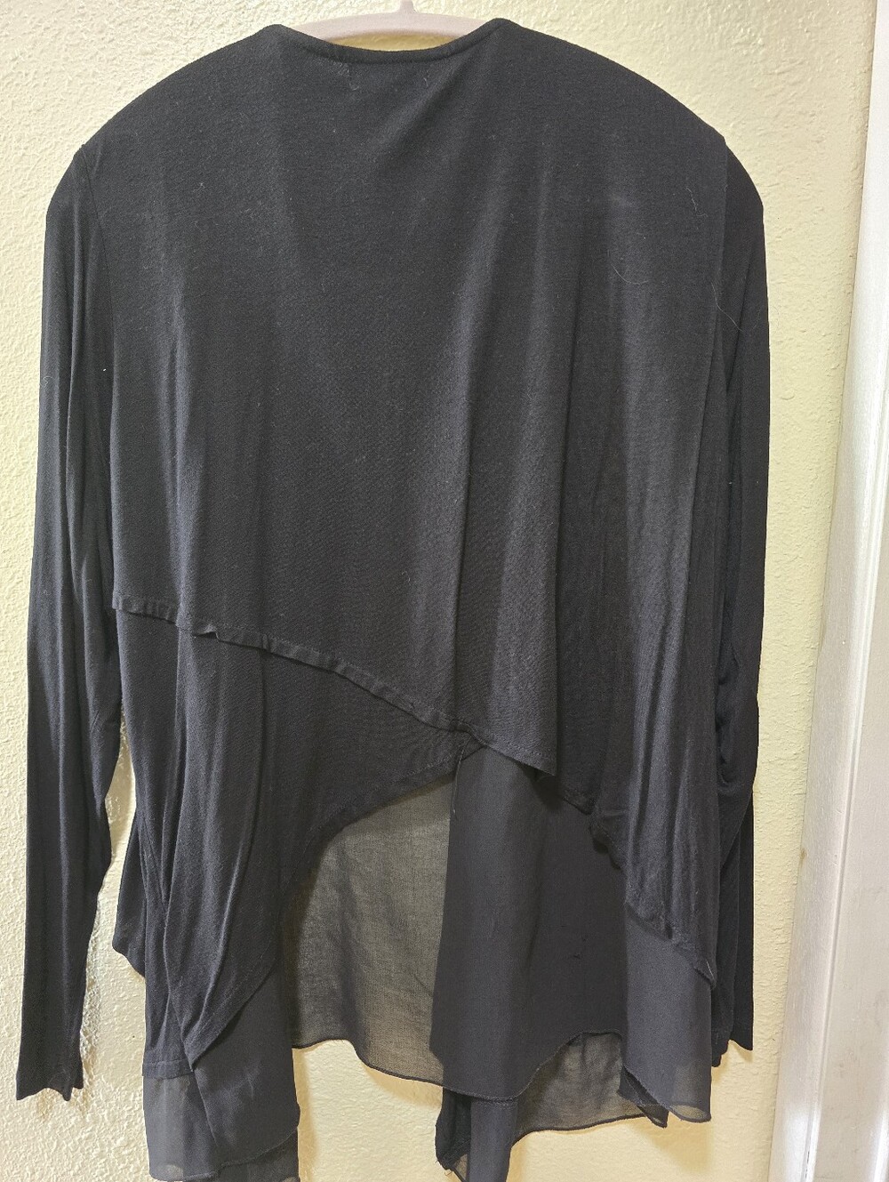 a.n.a Black Draped Open-Front Women's Cardigan - Picture 3 of 3